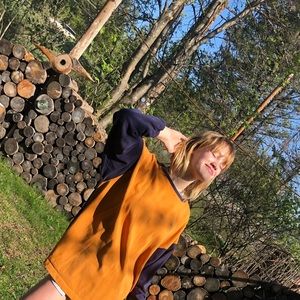 Navy and orange large sweatshirt